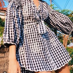 Innika Choo Black and White Gingham MINI dress